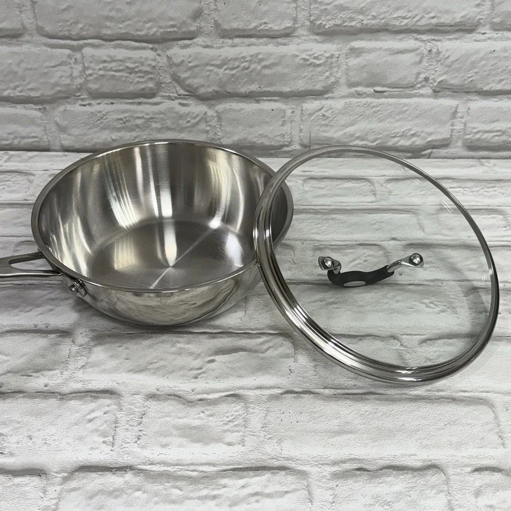 Cuisinart 3 QT/2.8 L Stainless Steel Saute Stir-fry Pan With Lid Induction Ready